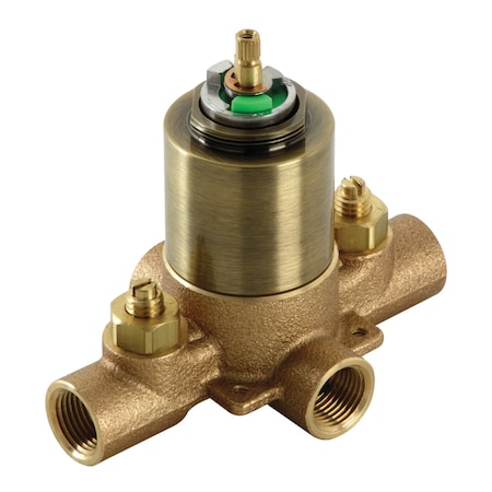 Kingston Brass KB653V Pressure Balanced Rough-In Tub and Shower Valve with Stops, Antique Brass KB653V